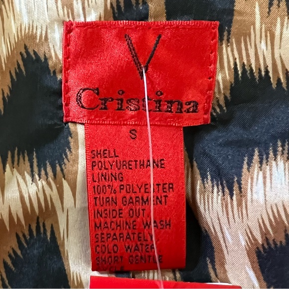 V Cristina Faux Red Leather Moto Jacket With Gold Colored Hardware Small… - Picture 11 of 15